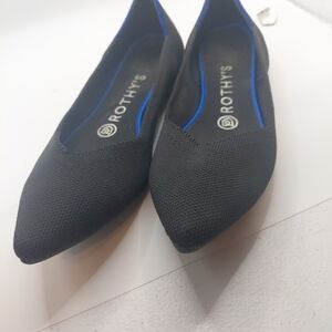 ROTHY'S 'The Point' Black Knit Ballet Flat Size Women's 7.5